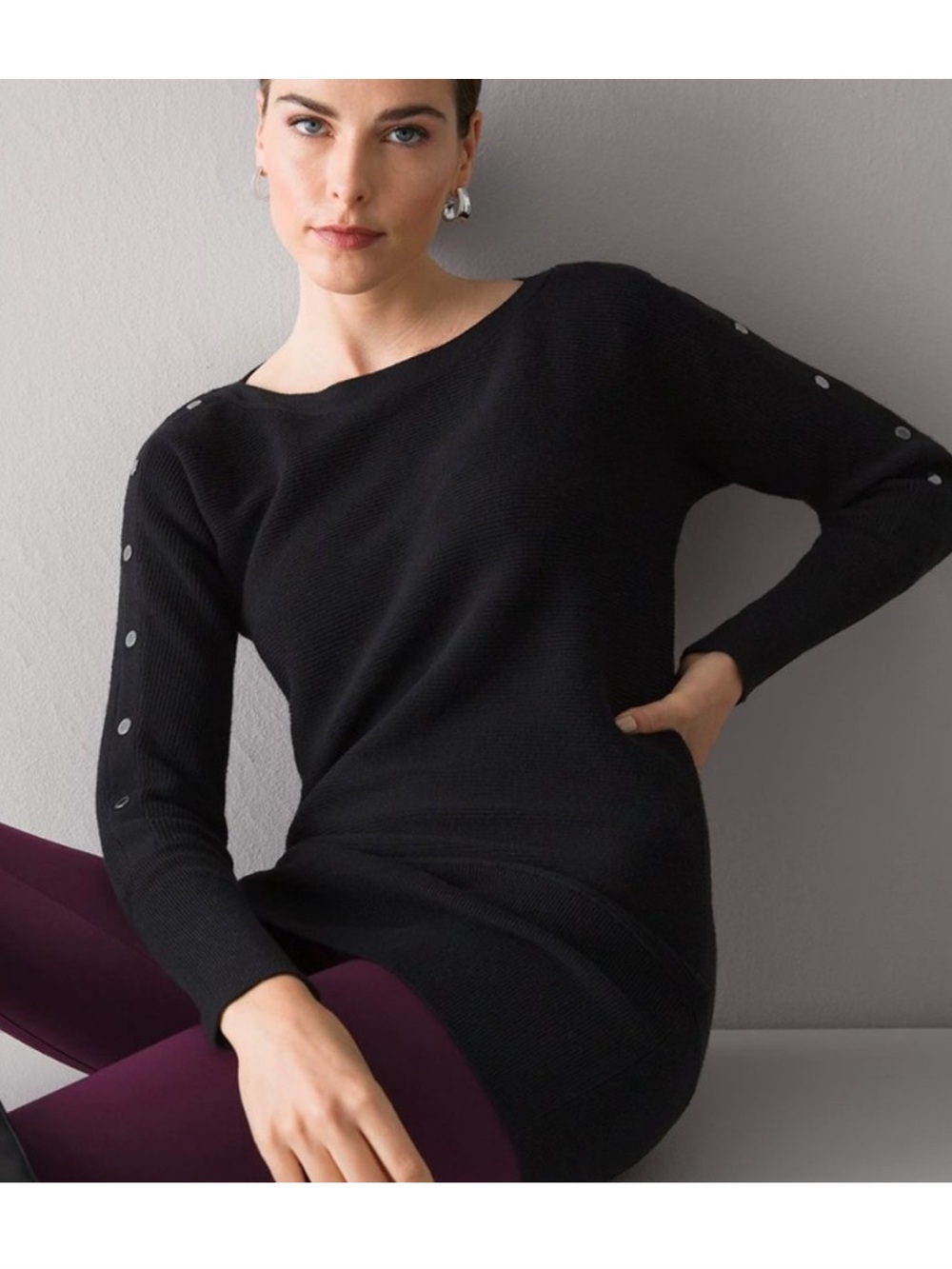 White House Black Market Long Black Sweater